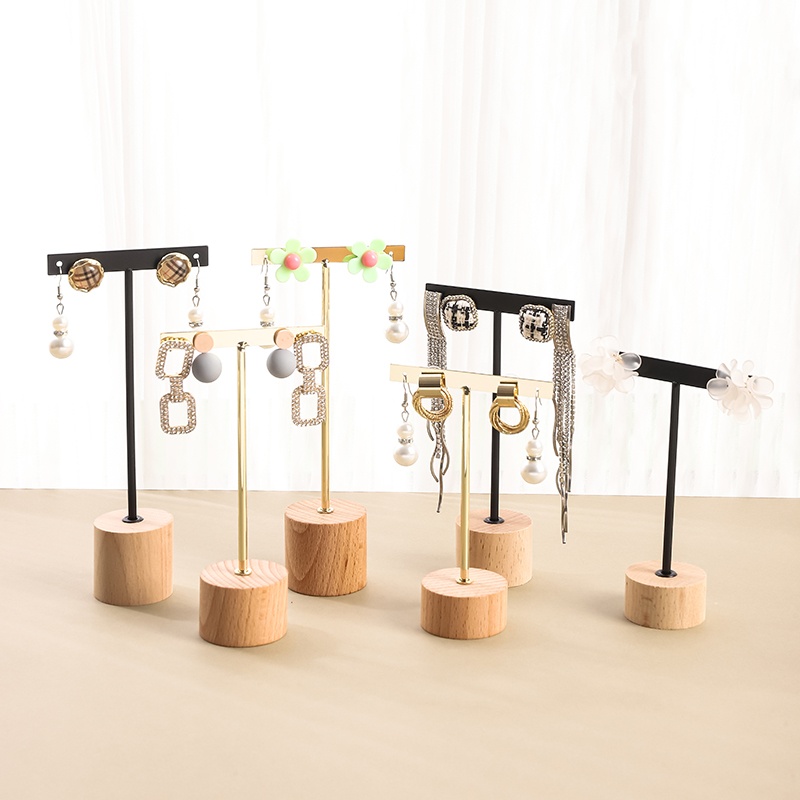 原木色木底三件套耳环展示架耳钉耳坠饰品挂架耳钉收纳耳环陈列架