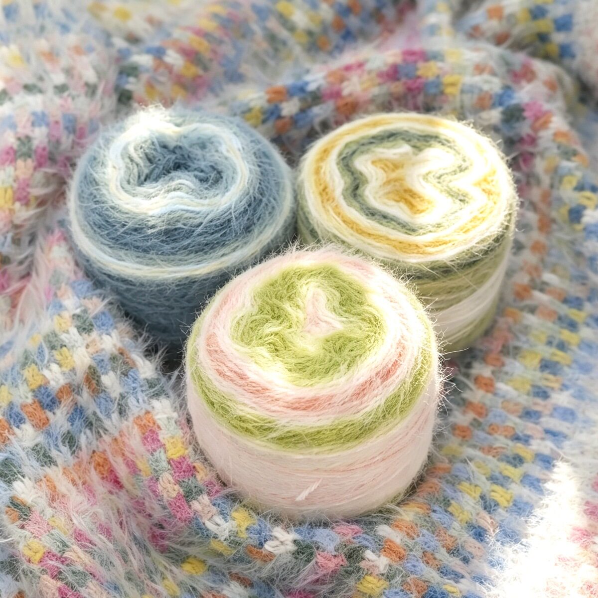 雪宝200g渐变色羊毛混纺围巾线