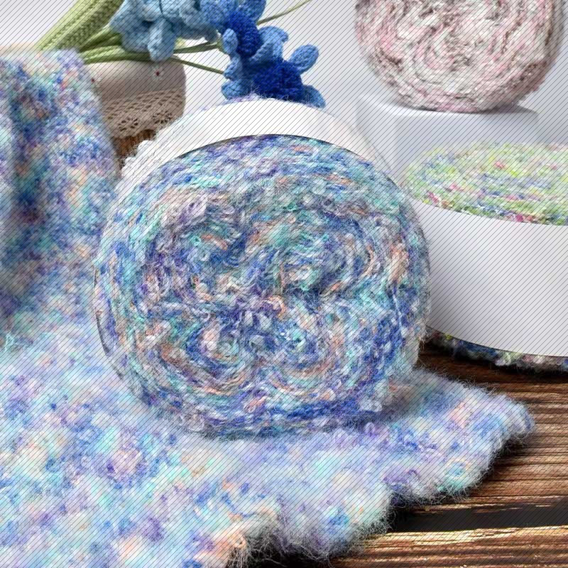 段染羽毛圈圈线DIY编织毛衣包