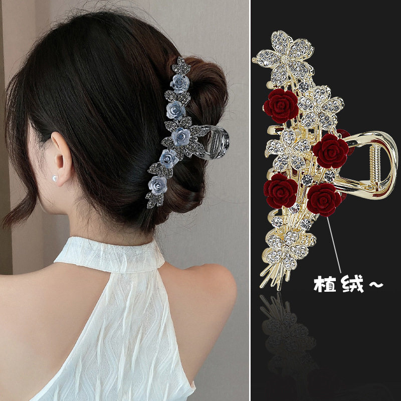 玫瑰花合金大号鲨鱼夹套装