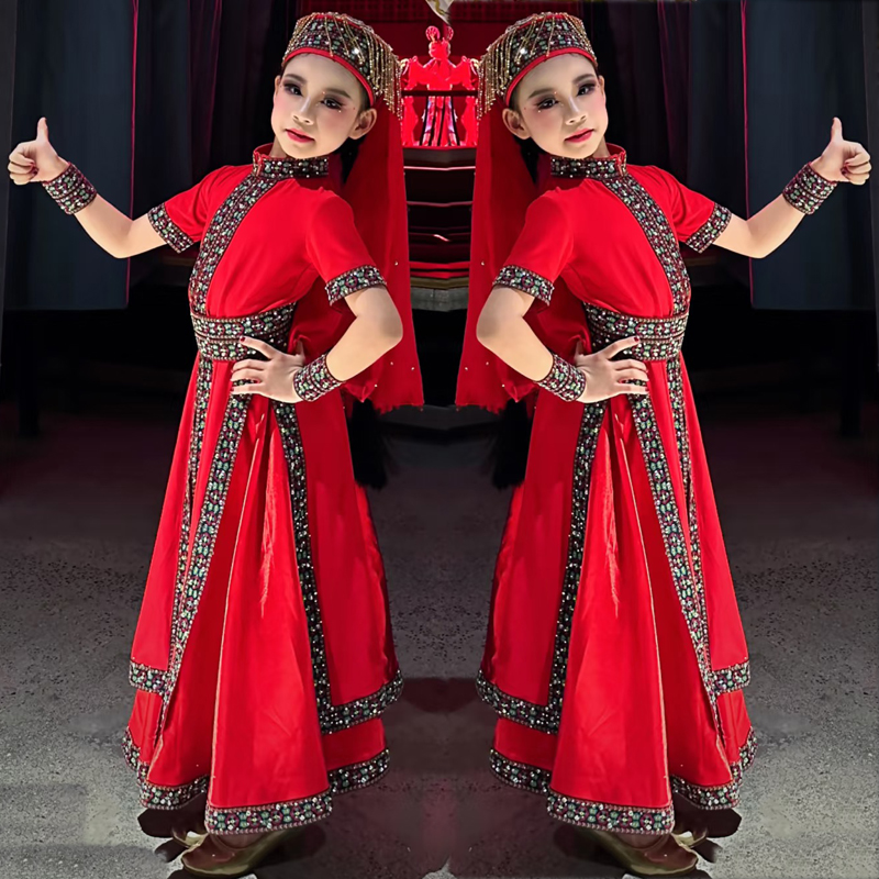 塔吉克族舞蹈服新疆舞维吾尔演出服鹰舞遇见美人帕米尔少女表演服