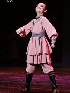 女童蒙古族舞蹈演出服父亲的靴子少儿独舞民族服筷子舞表演服艺考