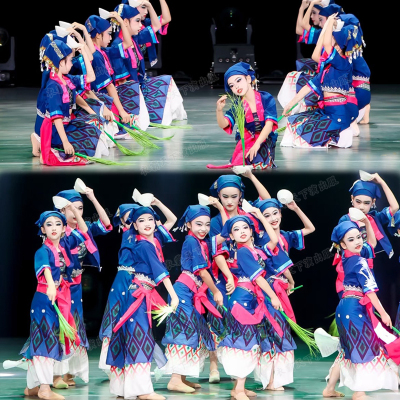 生生回响舞蹈服声声少数民族演出服女子群舞表演服彝族黎族苗族服