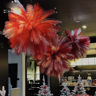 元宵节烟花装饰仿真芦苇草悬挂商场珠宝店铺开工大吉氛围感布置