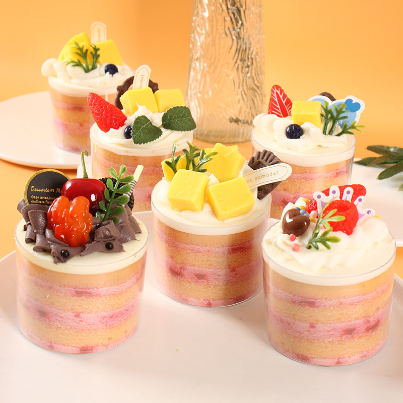 仿真食物奶油蛋糕冰箱贴圆形芒果草莓慕斯蛋糕甜品台婚庆装饰