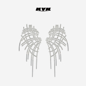 KVK 小众设计气质高级流苏耳饰 网系列网片状流苏耳钉 THE NET