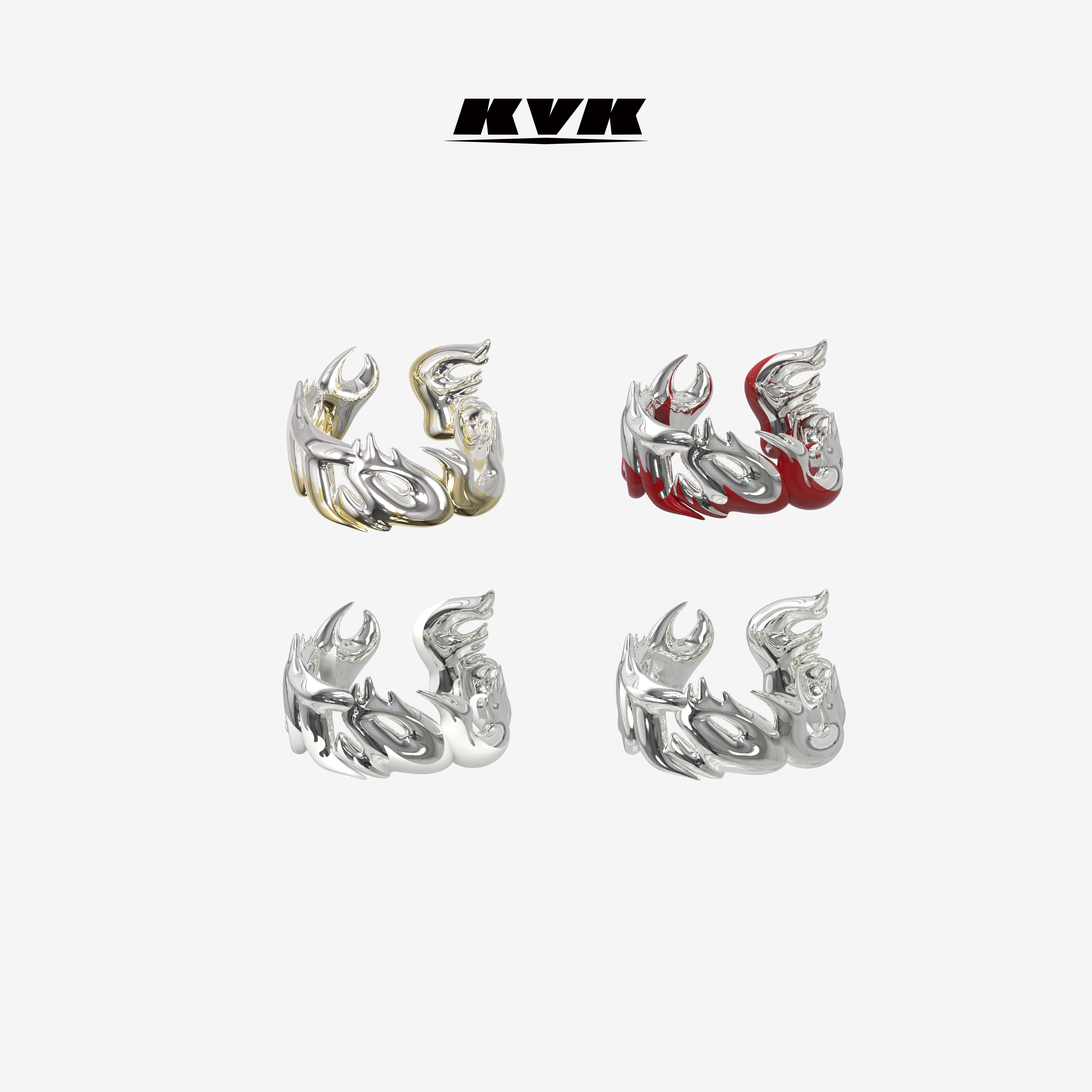 kvk男女925银原创明星同款戒指