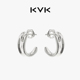 KVK BAROQUE 循环巴洛克系列内凹基础耳钉耳夹