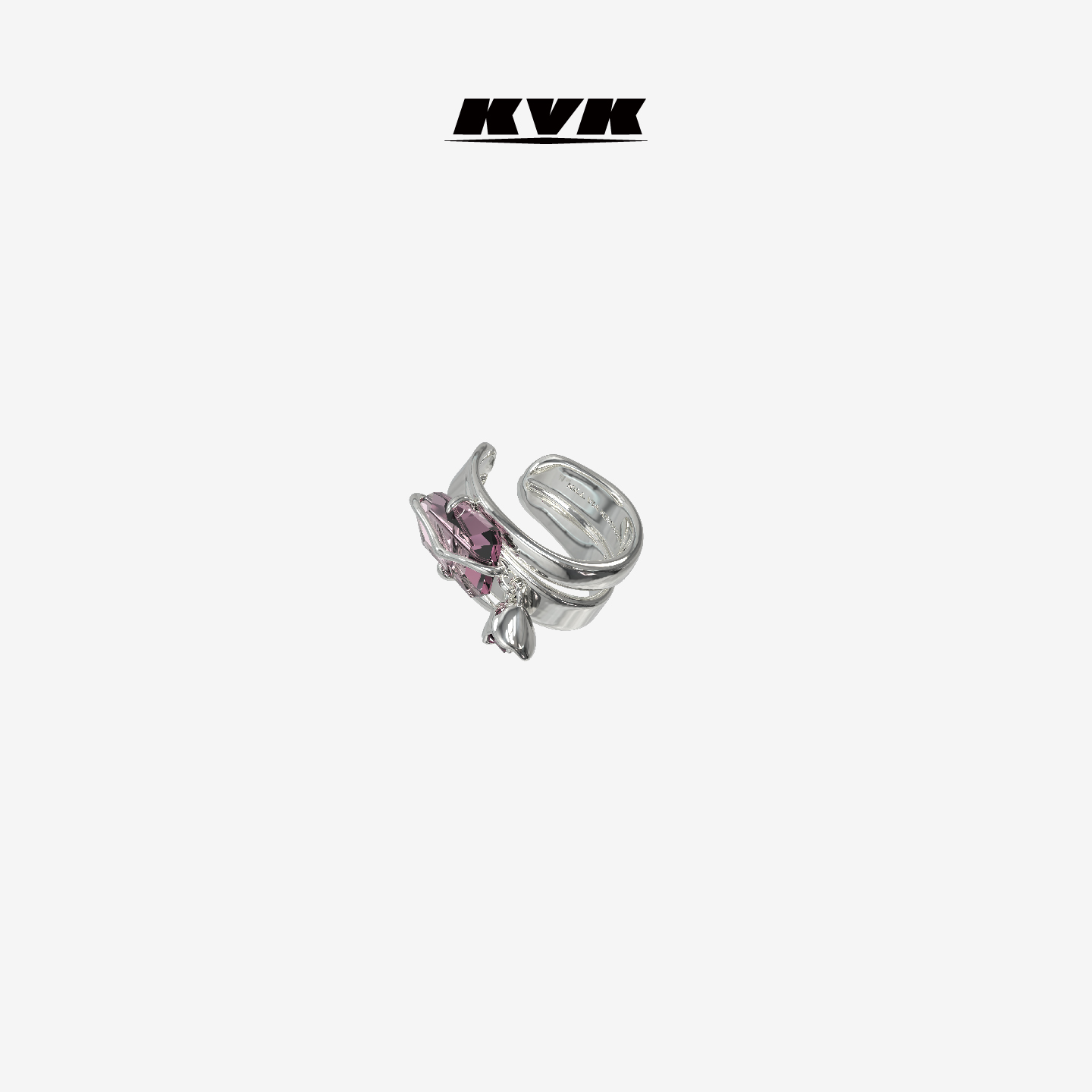 kvk2021新款高级感桃花晶石耳夹