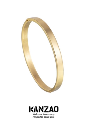 KANZAO实心手镯女古法传承素圈简约百搭时尚个性小众设计感高级