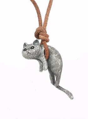 KANZAO新款《做你的猫》新款项链925素银男女情侣可爱礼物猫