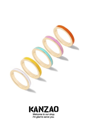 欧美风合金戒指滴油多色手饰品