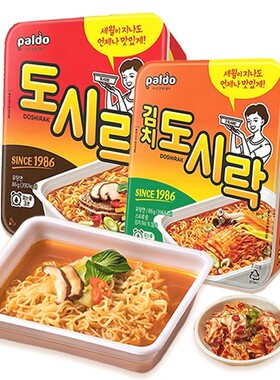 热巴同款 韩国进口Paldo八道牛肉碗面韩式泡菜方便面盒面泡面 86g