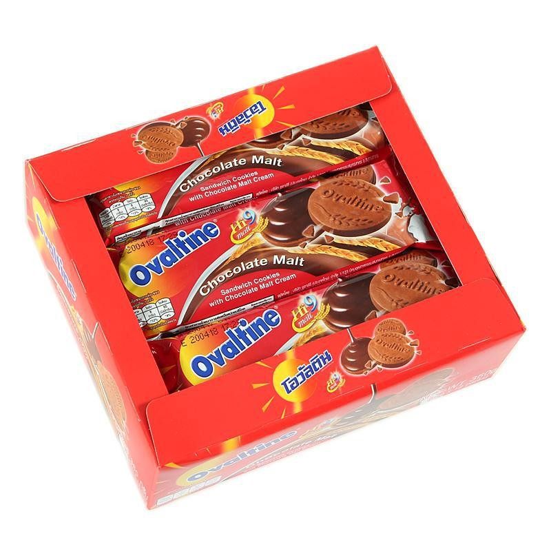 泰国进口 Ovaltine阿华田麦芽巧克力奶油夹心饼干12条网红 360g