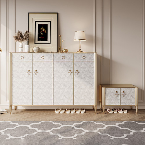 实木轻奢鞋柜家用门口入户玄关靠墙收纳储物鞋架高级简约鞋柜收纳