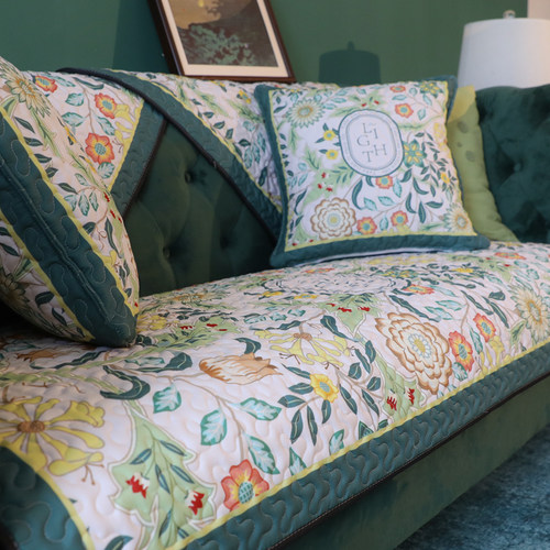 雨朵 美式田园沙发垫布艺防滑沙发巾套四季通用真皮沙发坐垫子