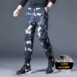 20年休闲迷彩工装羽绒男裤90%白鹅绒男士加厚保暖棉裤微弹两面穿,男装棉裤,电商D223-1