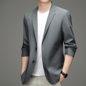 2023春款男士上衣中青年流行修身潮流西服P175,西服穿搭春图片