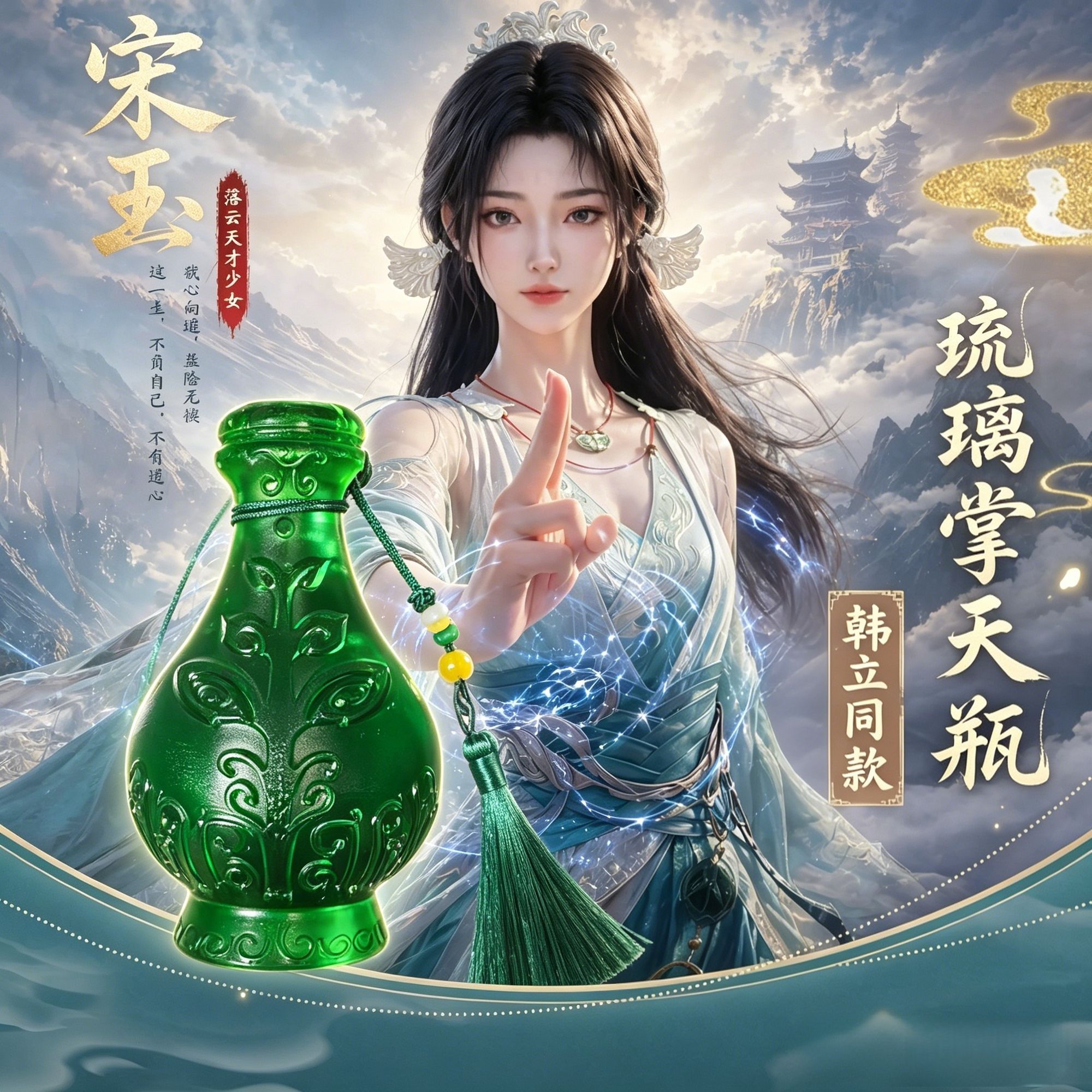 凡人修仙传小绿瓶掌天瓶韩立同款琉璃挂件动漫周边收藏摆件礼物图片