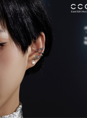 CC&OO原创设计蛇年本命年耳夹女无耳洞耳环秋冬新款耳骨夹耳饰品