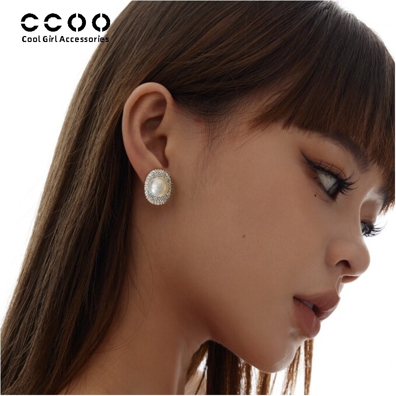 CCOO时尚气质镶满钻珍珠耳环2026秋冬爆款轻奢高级感鸽子蛋耳钉女,饰品/流行首饰/时尚饰品新,耳钉,淘宝优惠券,粉丝福利购,淘宝优惠卷