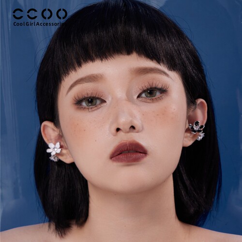 CCOO耳夹黑白双面彩釉