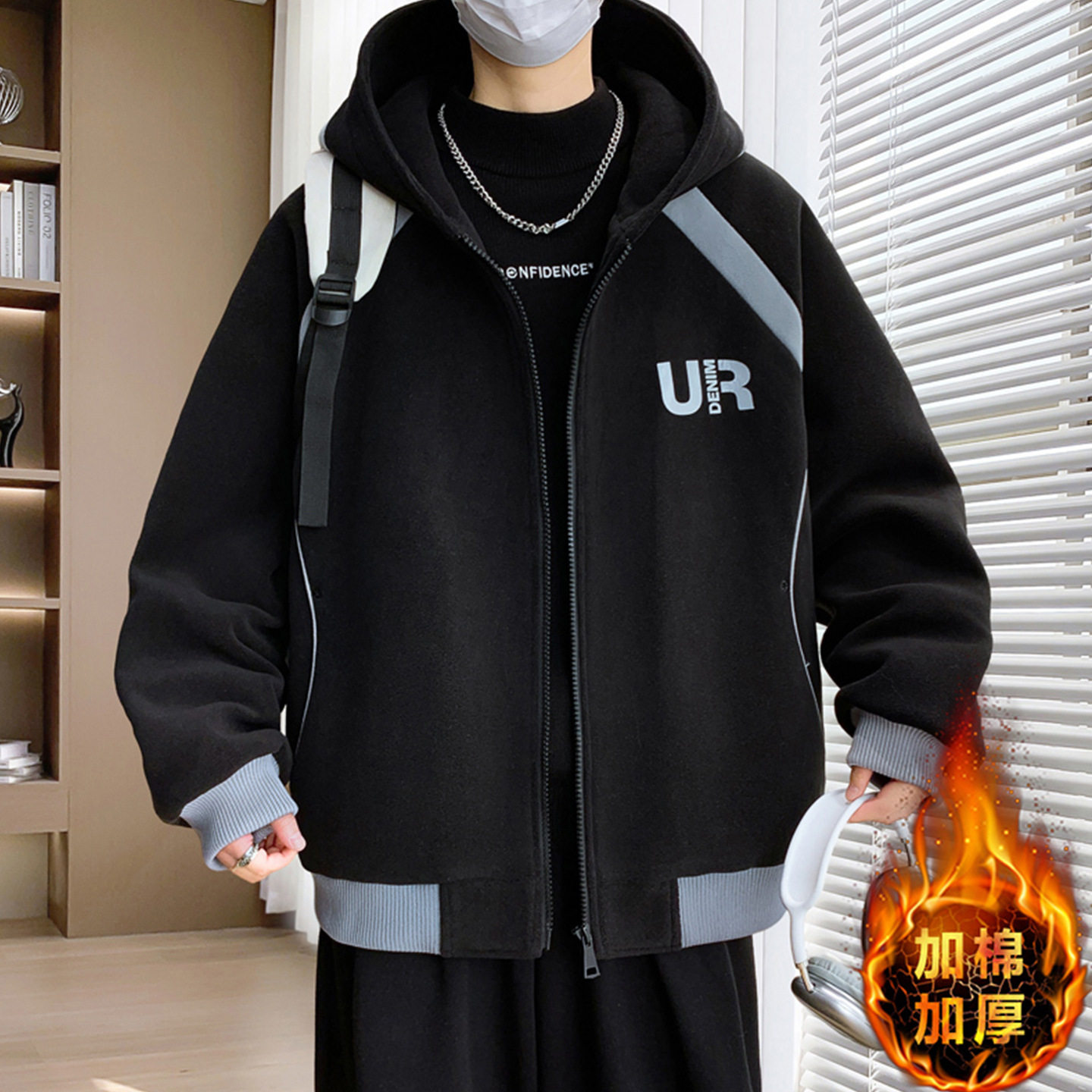 品牌断码秋冬款青少年棒球服外套男初中高中学生加棉加厚夹克大童