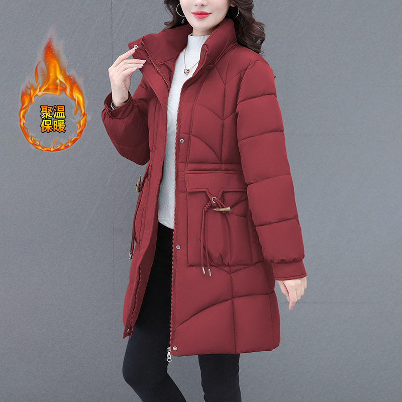撤柜中长款棉衣外套女式冬新款中年妈妈加厚保暖棉服宽松防寒棉袄