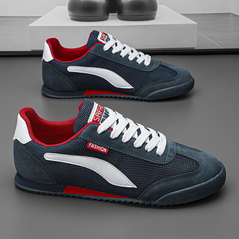 进口新品男鞋秋季网面透气防臭网鞋轻便薄款板鞋休闲运动阿甘德训