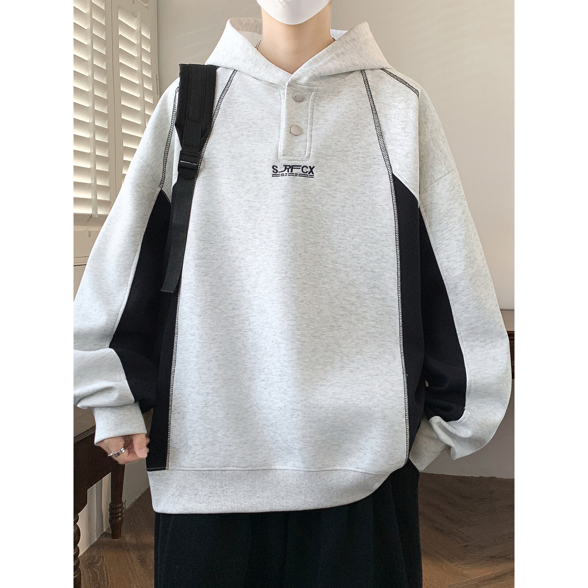 撤柜青少年春秋款连帽卫衣岁男孩初高中学生上衣服外套春装