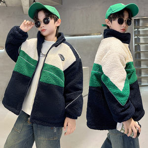 品牌断码男童秋冬装加厚外套新款儿童冬季羊羔绒毛毛衣中大童帅洋