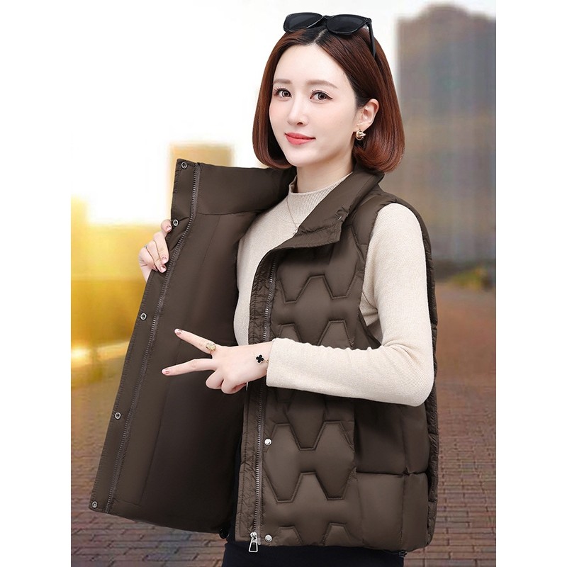 撤柜短款羽绒棉马甲女士年秋冬季新款保暖背心中老年妈妈坎肩马夹