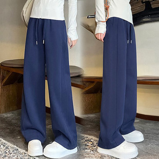 撤柜运动阔腿裤女春秋季新款宽松卫裤香蕉窄版直筒休闲裤子慵懒风