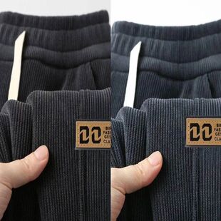 撤柜韩版男士灯芯绒大码裤子秋冬加绒束脚裤男生潮流新款九分裤保