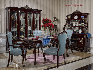 欧式 家具新古典黑檀钢琴漆ZB1259四门酒柜长餐桌餐边柜餐椅餐厅