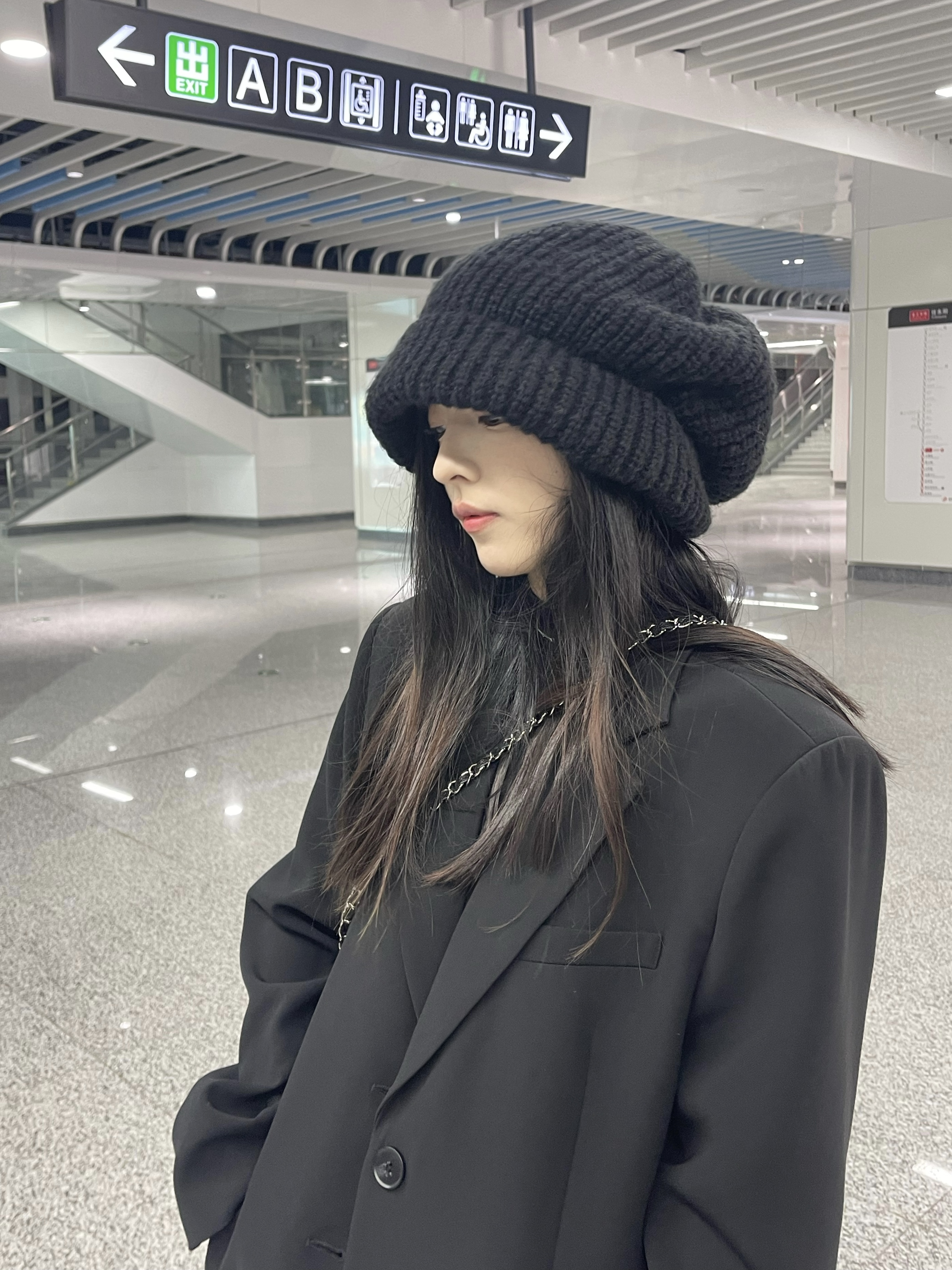 针织帽逛街休闲男女同款冬季短檐