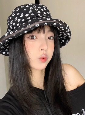韩版可爱碎花夏天遮阳帽透气防晒太阳帽女防紫外线渔夫帽盆帽子女