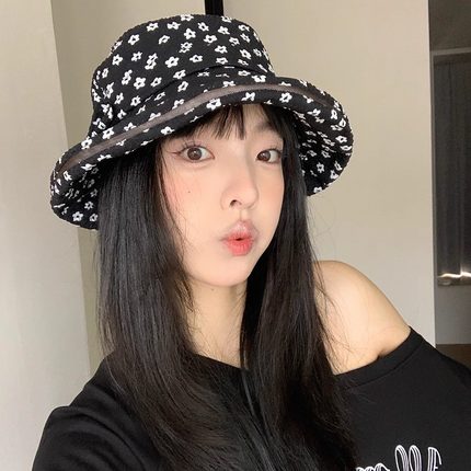 韩版可爱碎花夏天遮阳帽透气防晒太阳帽女防紫外线渔夫帽盆帽子女