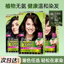 施华蔻染发膏染发剂自己在家染怡然无氨植物纯染膏盖白黑茶色3盒