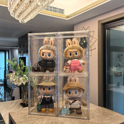labubu搪胶展示盒大号手办模型盒