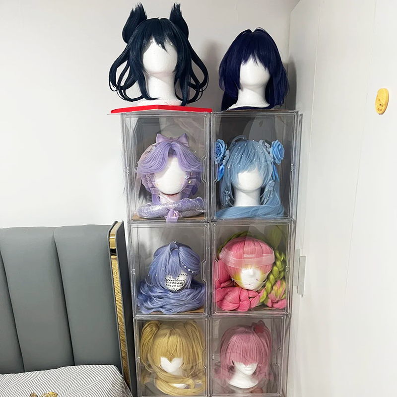 cos假发桌面收纳盒家用头模防尘透明展示柜漫展模型保护收藏盒子,收纳整理,桌面收纳盒,淘宝优惠券,粉丝福利购,淘宝优惠卷