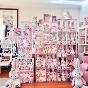 迪士尼公仔收纳盒星黛露琳娜贝尔毛绒娃娃整理盒玉桂狗玩偶展示柜