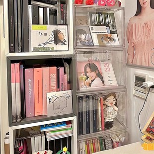 专辑收纳盒透明cd光碟展示架漫画书磁带唱片收藏亚克力存放置物柜