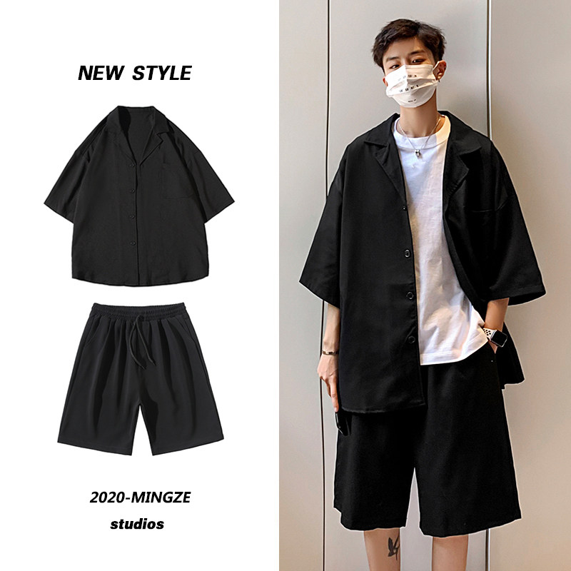夏季韩版潮流薄款痞帅气西服套装