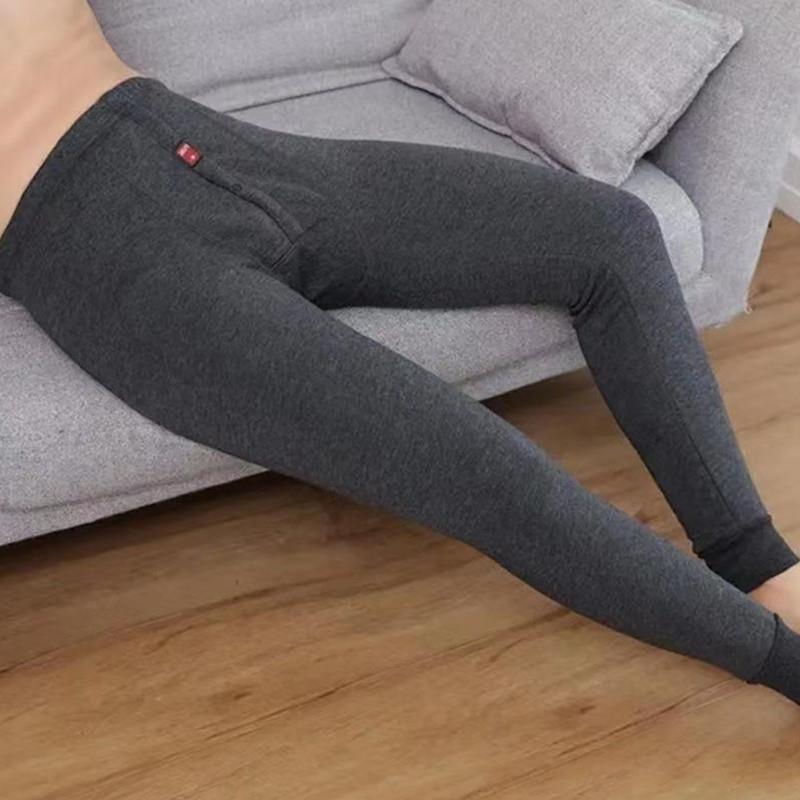 男士保暖裤加绒加厚打底裤加大码中老年男线裤衬裤宽松棉毛裤冬款