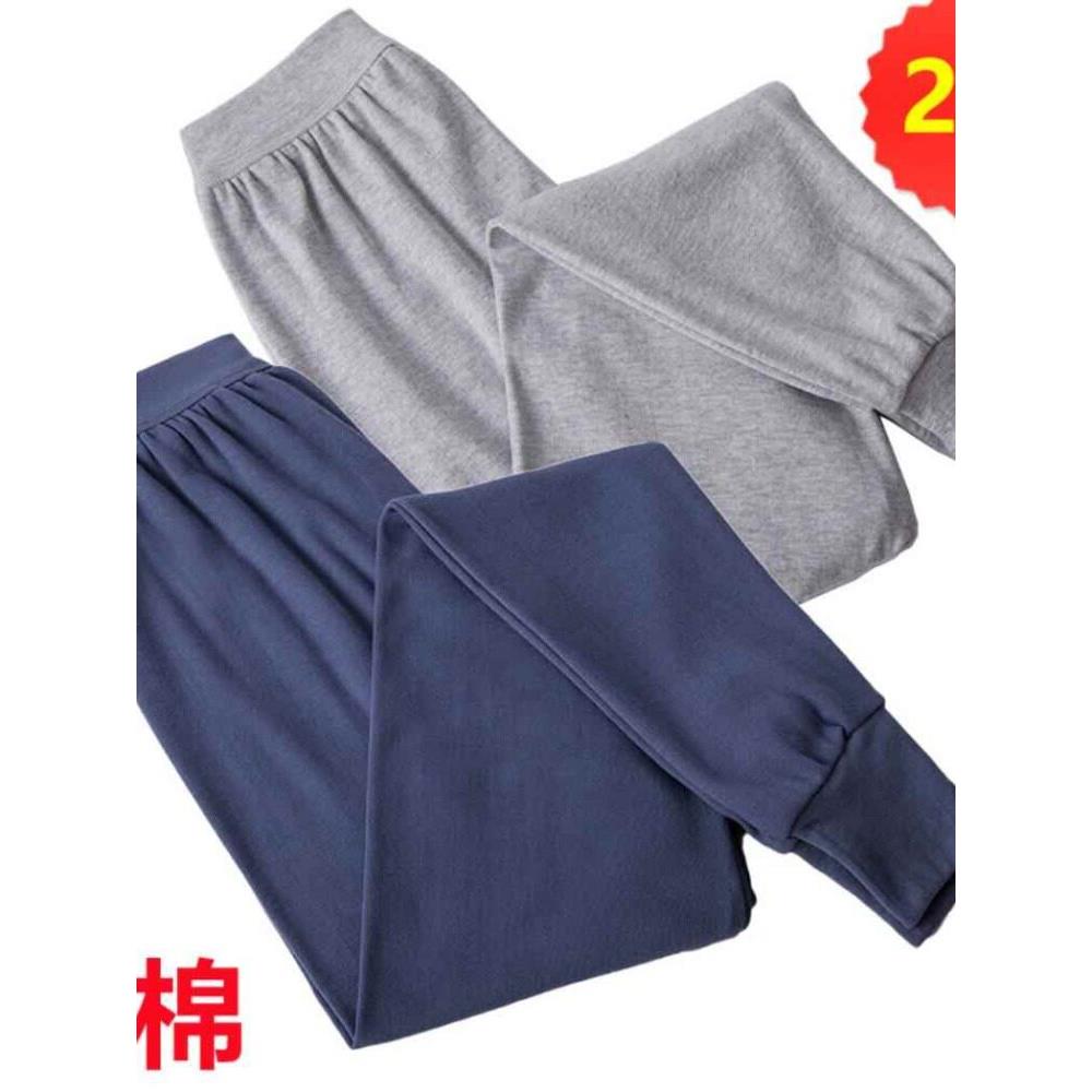 春秋男士纯棉单件秋裤线裤棉毛裤衬裤 中老年加肥加大码内衣裤冬