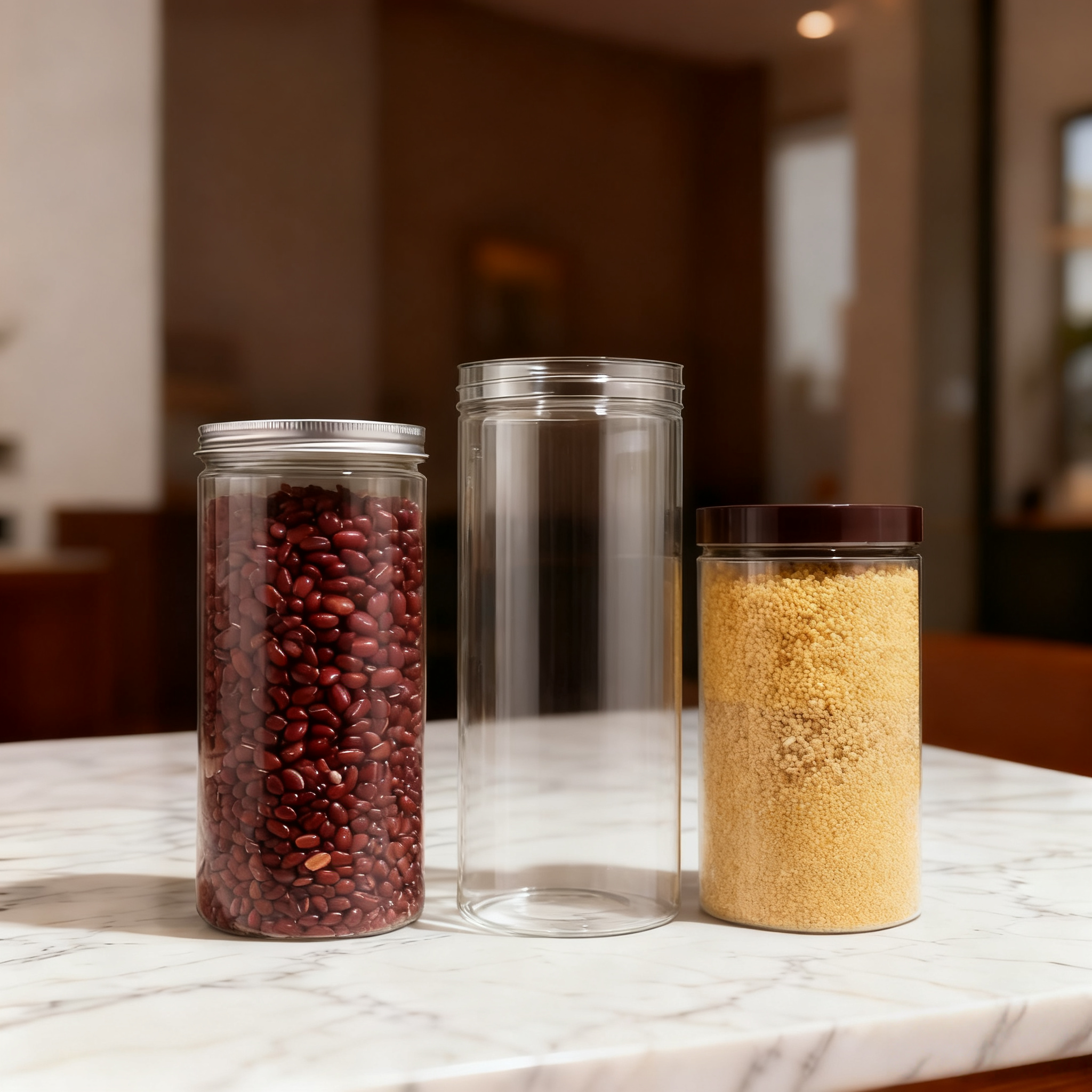 透明密封罐食品级pet五谷杂粮收纳罐子塑料蜂蜜空瓶子糖果储存罐