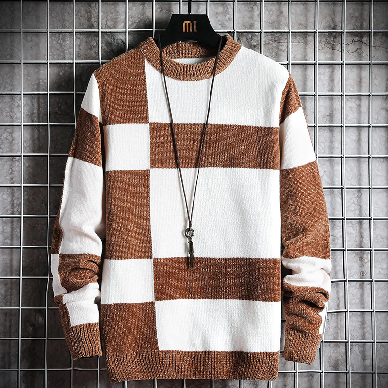 秋冬季毛衣男士韩版潮流个性针织衫加绒加厚保暖上衣服秋装毛线衣