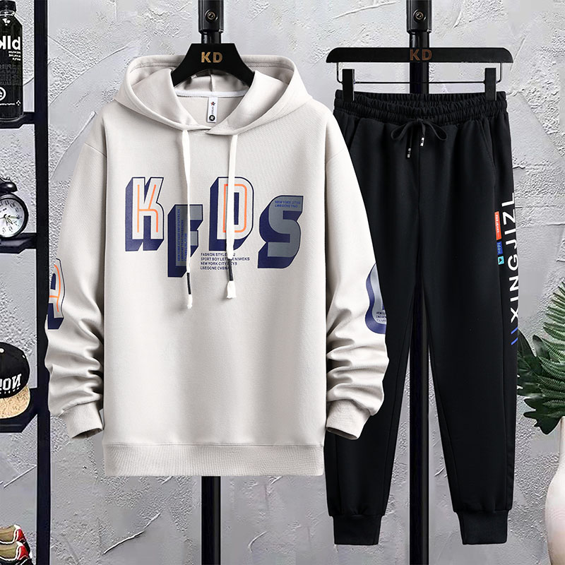 春秋季卫衣男孩初中高中学生大童男装外套青少年潮流帅气运动套装