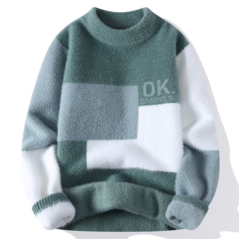 秋冬季水貂绒毛衣男款初中高中学生加厚内搭线衣青少年打底针织衫,男装,针织衫/毛衣,淘宝优惠券,粉丝福利购,淘宝优惠卷